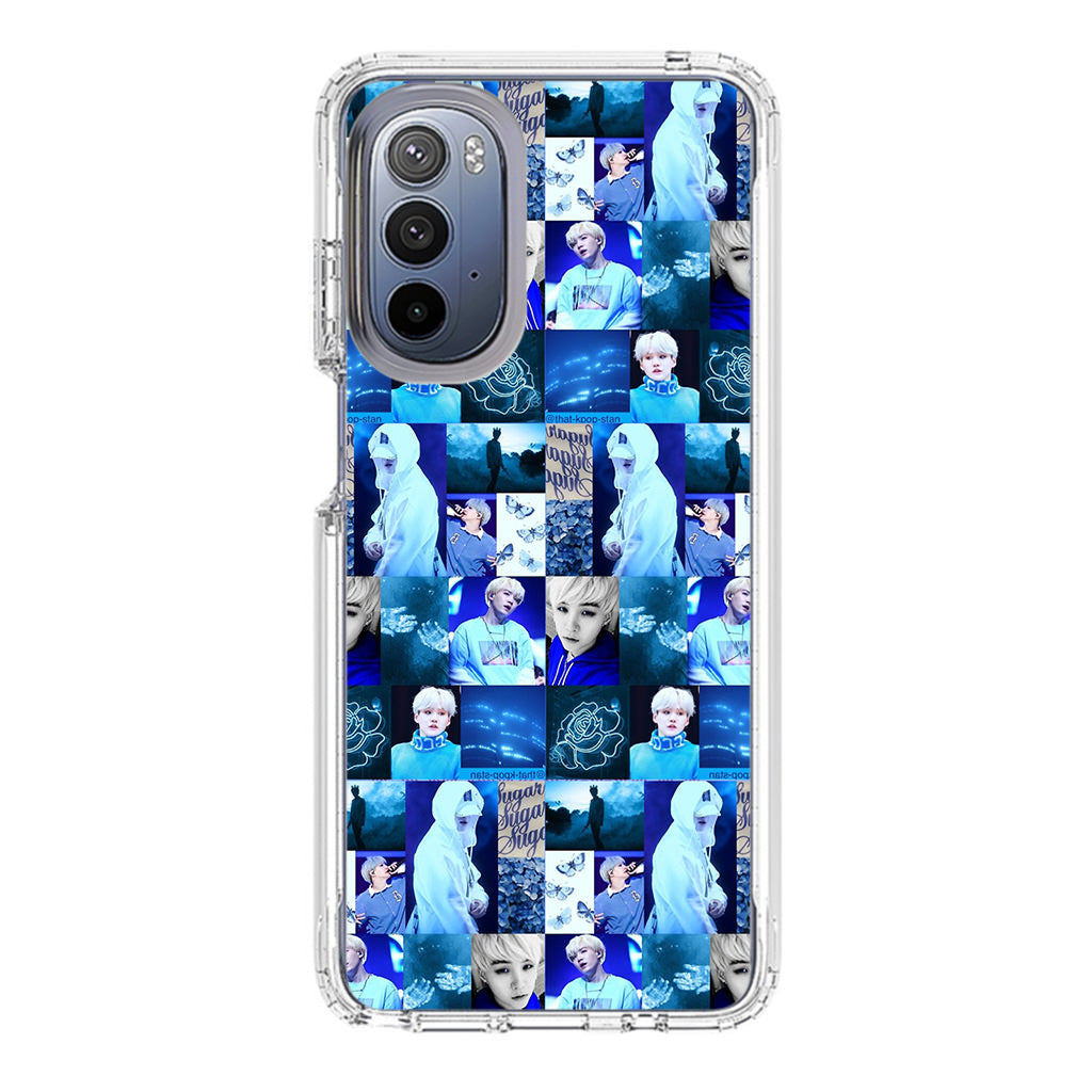 BTS Suga Blue Aesthetic Collage Motorola Moto G Stylus 5G 2022