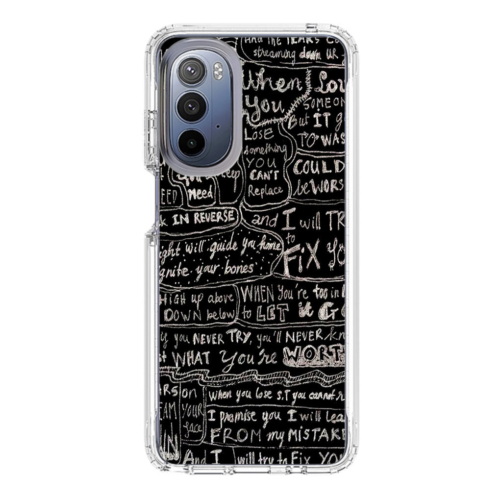 Fix You Lyrics Motorola Moto G Stylus 5G 2022 Case