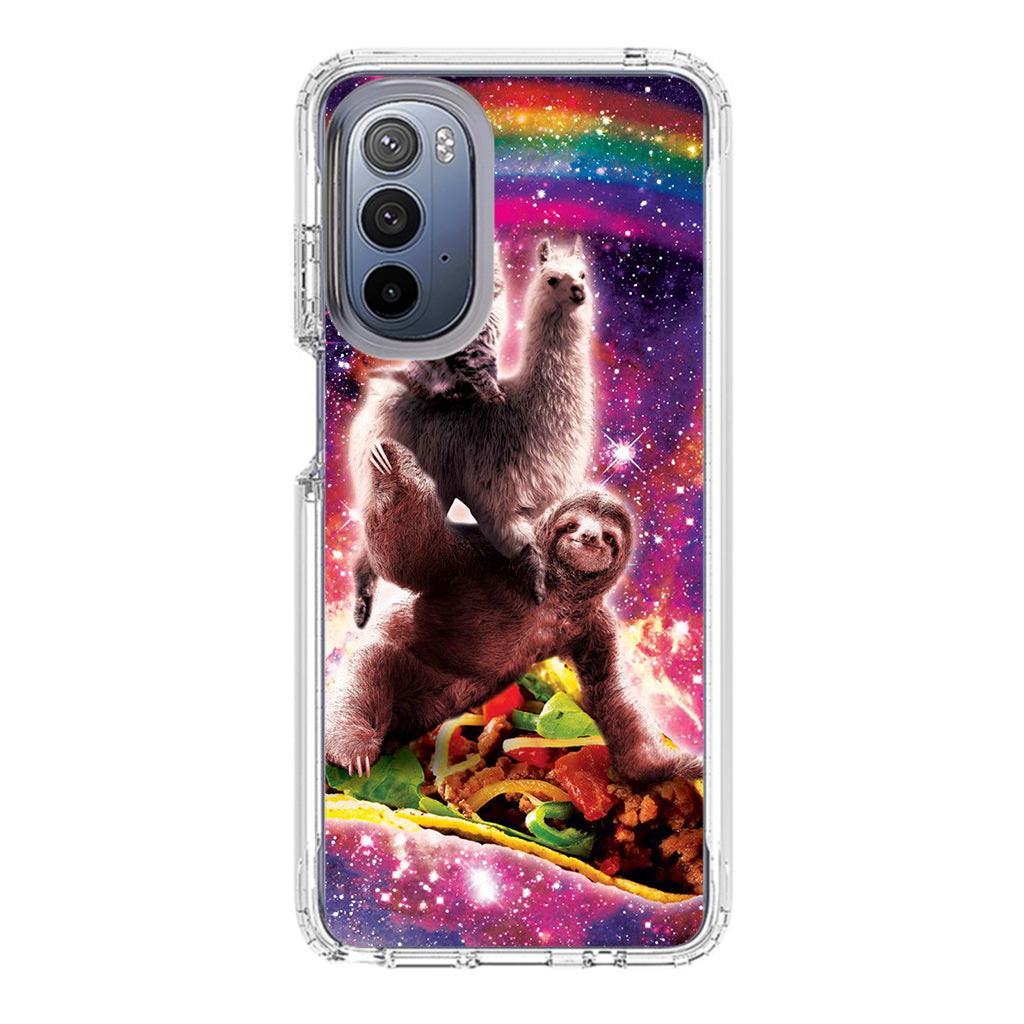 LLama Sloth And Cat Playing Together Motorola Moto G Stylus 5G 2022 Case