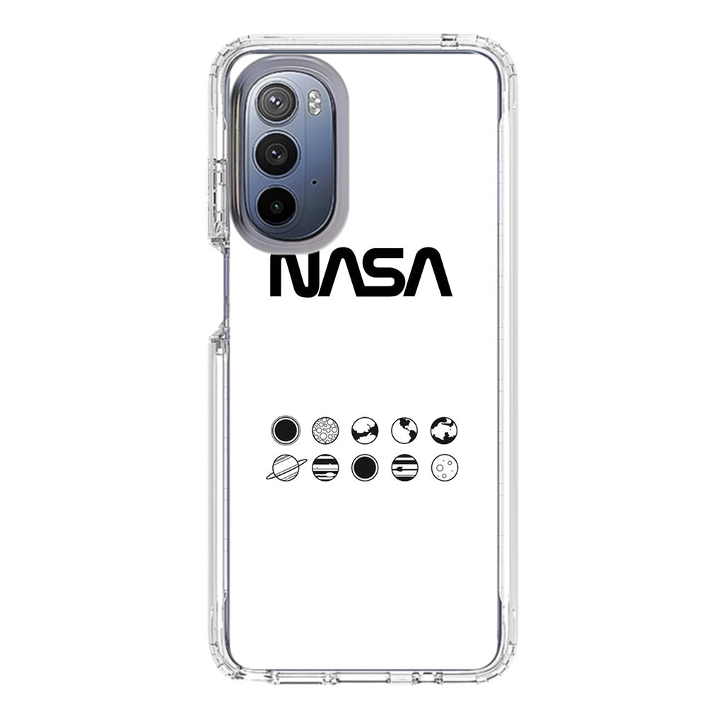 NASA Minimalist White Motorola Moto G Stylus 5G 2022 Case