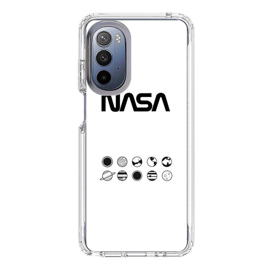 NASA Minimalist White Motorola Moto G Stylus 5G 2022 Case